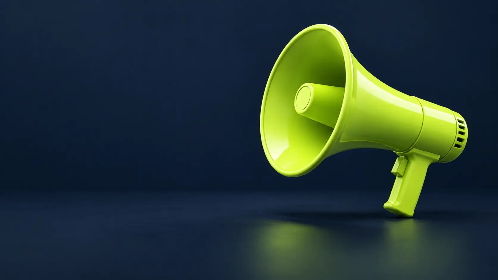 Lime megaphone representing advertising on Totemian